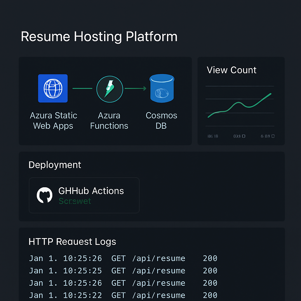 Screenshot of Resume Hosting Platform